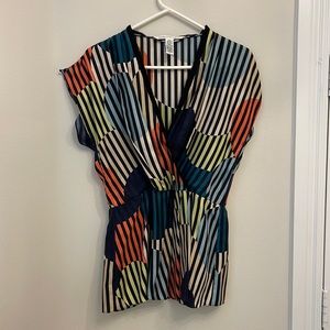 Diane von Furstenberg silk top.